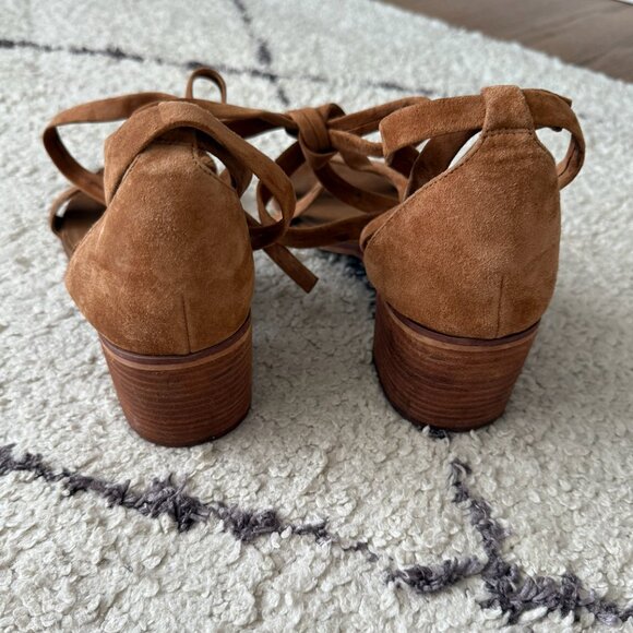 Steve Madden Brown Block Heel Sandal Ankle Lace up size 9 - Picture 4 of 5